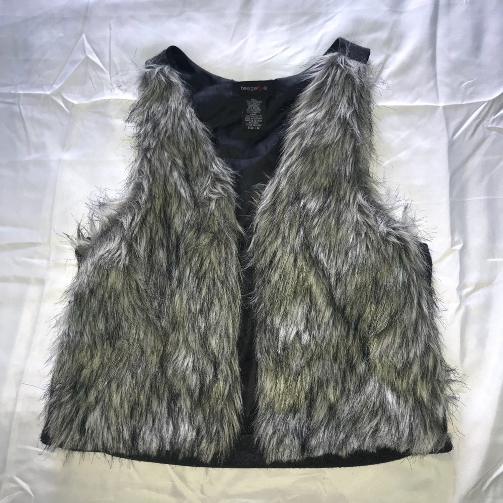 Grey fur vest